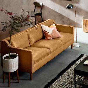 Hamilton Tan 3 Leather Sofa Ariel